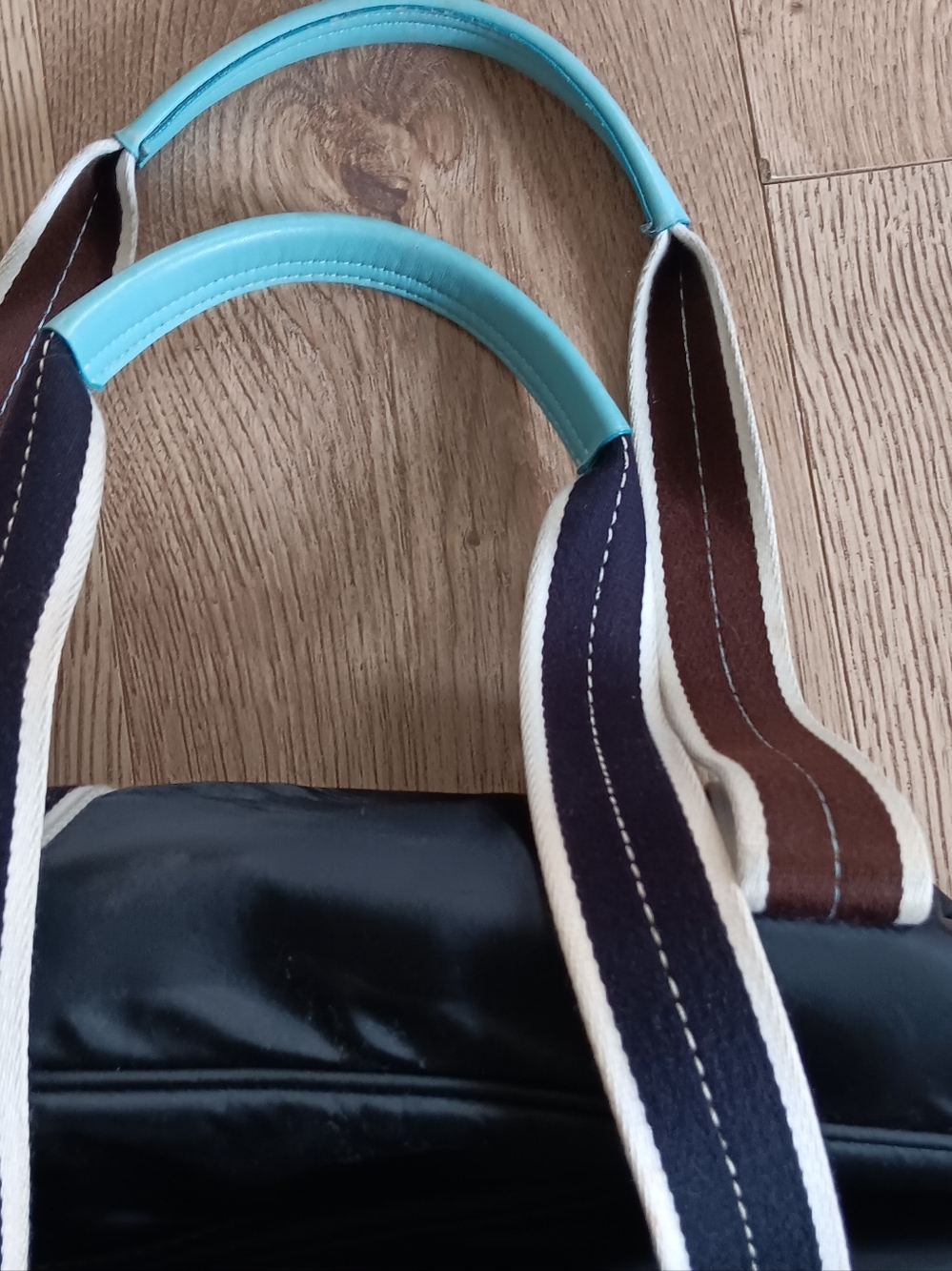 Coach  Black, Brown & Blue Extra Large Hampton Duffle Travel Bag ⚘️ - Picture 12 of 15